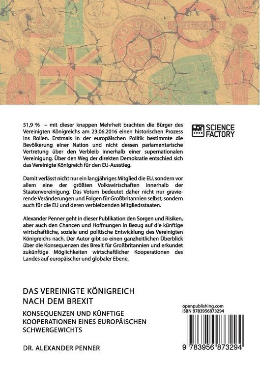 Produktbild: Das Vereinigte K&ouml;nigreich nach dem Brexit