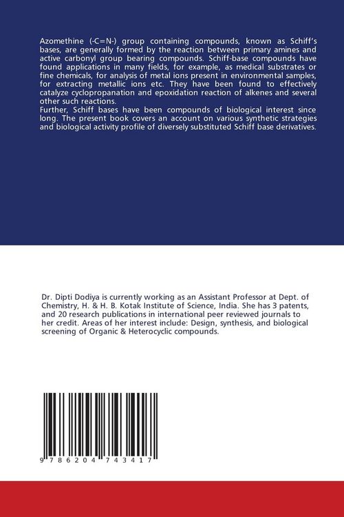 Produktbild: Schiff Bases: Account on Synthetic Strategies & Bioactivity