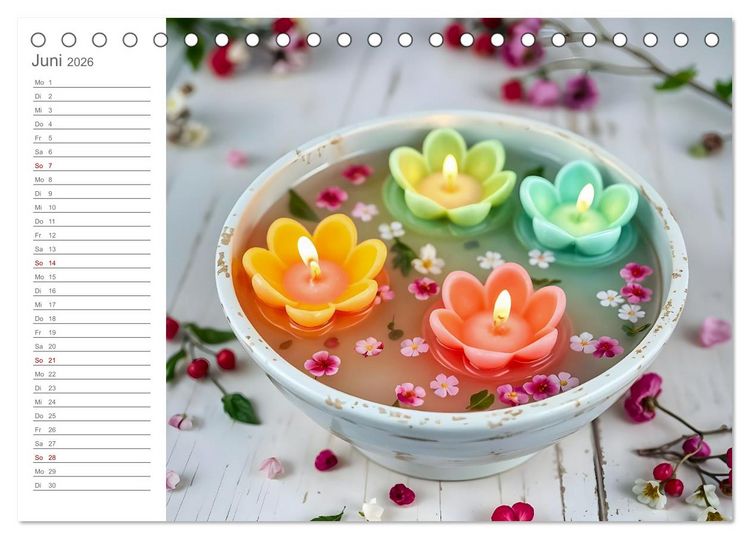 Produktbild: Kerzenpoesie - Romantische Kerzenkunst in stimmungsvollen Szenen (Tischkalender 2026 DIN A5 quer), CALVENDO Monatskalender