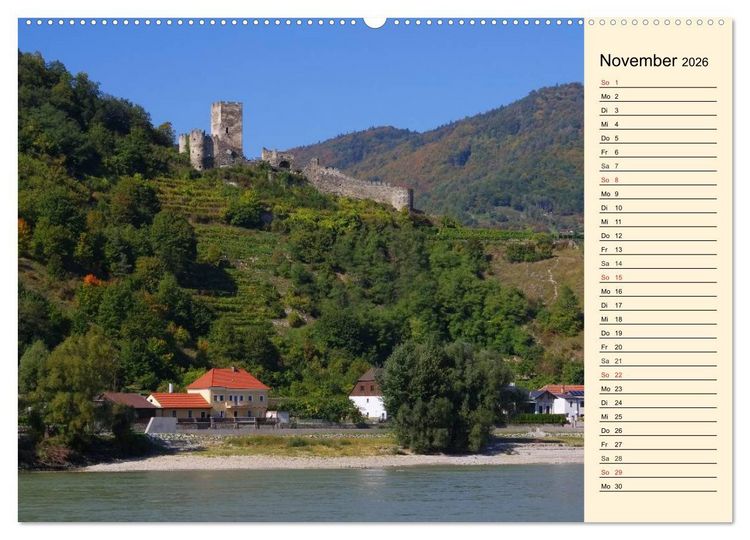 Produktbild: Die Wachau - Bezaubernde Orte an der Donau (hochwertiger Premium Wandkalender 2026 DIN A2 quer), Kunstdruck in Hochglanz