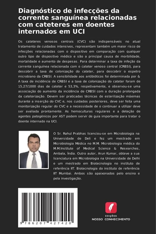 Produktbild: Diagn&oacute;stico de infec&ccedil;&otilde;es da corrente sangu&iacute;nea relacionadas com cateteres em doentes internados em UCI