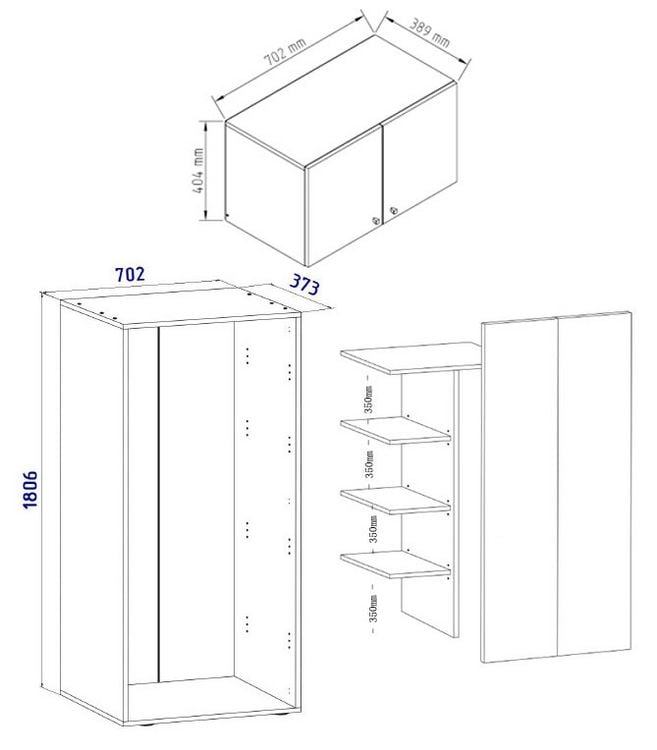 Produktbild: Holz Besenschrank Staubsauger Putzschrank Vandol