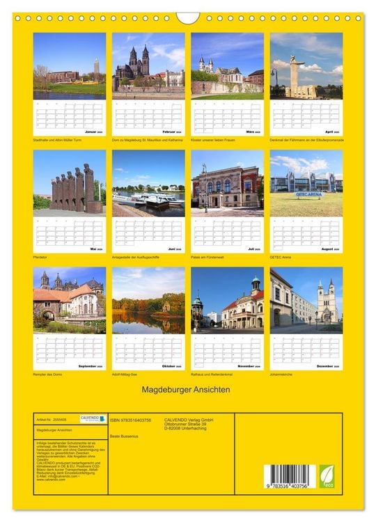 Produktbild: Magdeburger Ansichten (Wandkalender 2026 DIN A3 hoch), CALVENDO Monatskalender