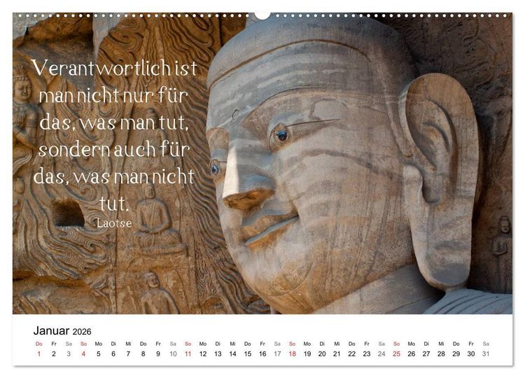 Produktbild: Reisefreu(n)de: Leben in Harmonie - buddhistische Zitate (Wandkalender 2026 DIN A2 quer), CALVENDO Monatskalender