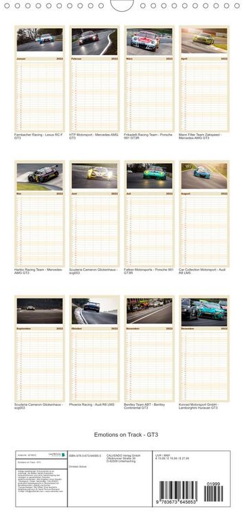 Produktbild: Familienplaner Emotions on Track - Langstreckenmeisterschaft am N&uuml;rburgring - GT3 (Wandkalender 2022 , 21 cm x 45 cm, hoch)