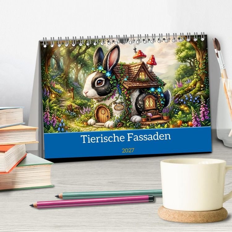 Produktbild: Tierische Fassaden (Tischkalender 2027 DIN A5 quer), CALVENDO Monatskalender