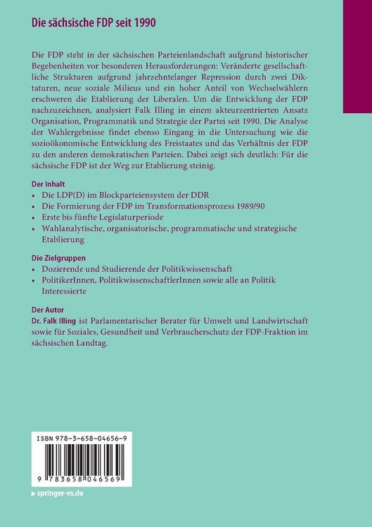 Produktbild: Die s&auml;chsische FDP seit 1990