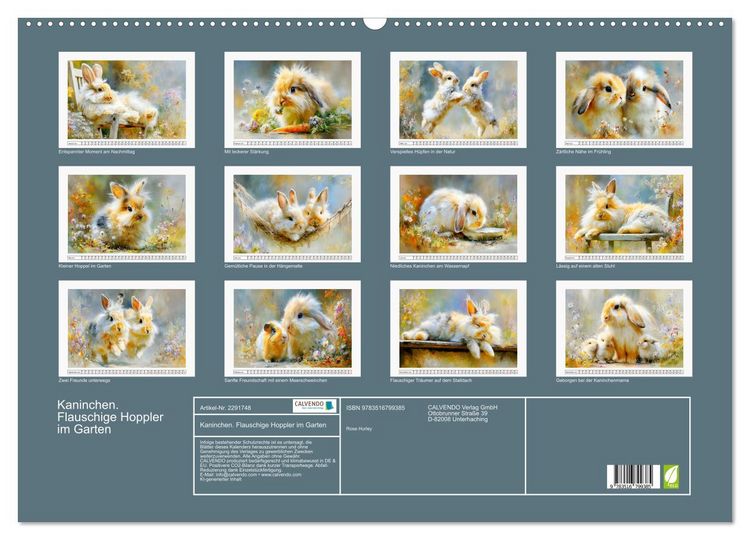 Produktbild: Kaninchen. Flauschige Hoppler im Garten (Wandkalender 2027 DIN A2 quer), CALVENDO Monatskalender