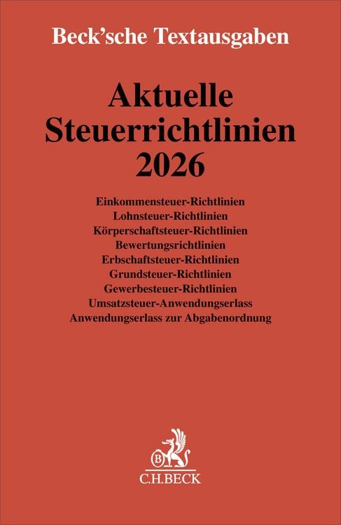 Produktbild: Aktuelle Steuerrichtlinien 2026