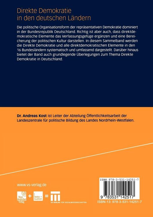 Produktbild: Direkte Demokratie in den deutschen L&auml;ndern