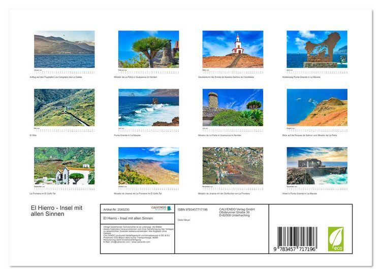 Produktbild: El Hierro - Insel mit allen Sinnen (Wandkalender 2026 DIN A4 quer), CALVENDO Monatskalender