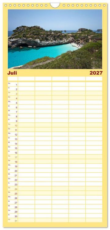 Produktbild: Familienplaner 2027 - Mallorca - Momente einer Reise mit 5 Spalten (Wandkalender, 21 x 45 cm) CALVENDO