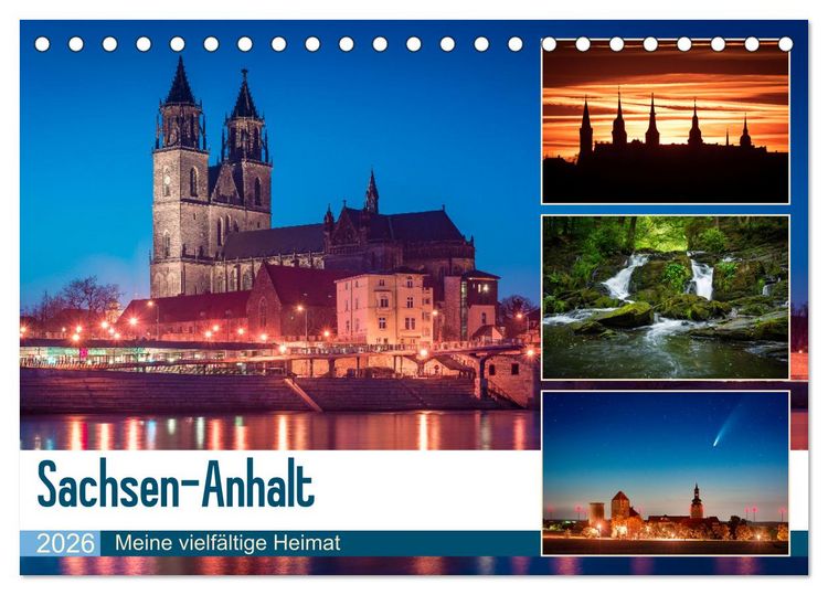 Produktbild: Sachsen-Anhalt - Meine vielf&auml;ltige Heimat (Tischkalender 2026 DIN A5 quer), CALVENDO Monatskalender