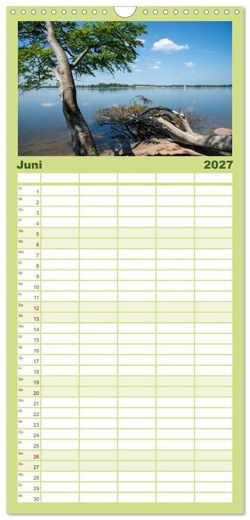 Produktbild: Familienplaner 2027 - Unterwegs entlang der Schlei mit 5 Spalten (Wandkalender, 21 x 45 cm) CALVENDO