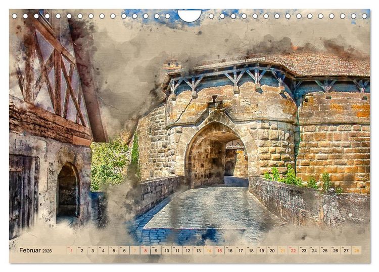 Produktbild: Romantische St&auml;dte - Rothenburg ob der Tauber (Wandkalender 2026 DIN A4 quer), CALVENDO Monatskalender