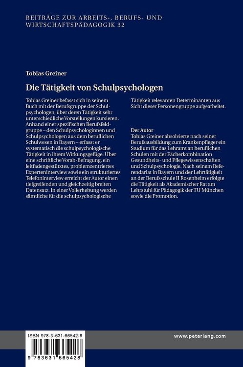 Produktbild: Die T&auml;tigkeit von Schulpsychologen