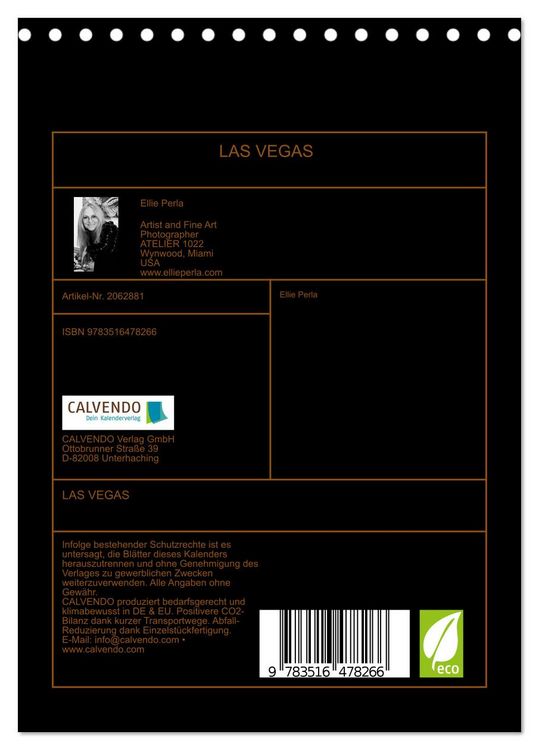 Produktbild: LAS VEGAS (Tischkalender 2026 DIN A5 hoch), CALVENDO Monatskalender