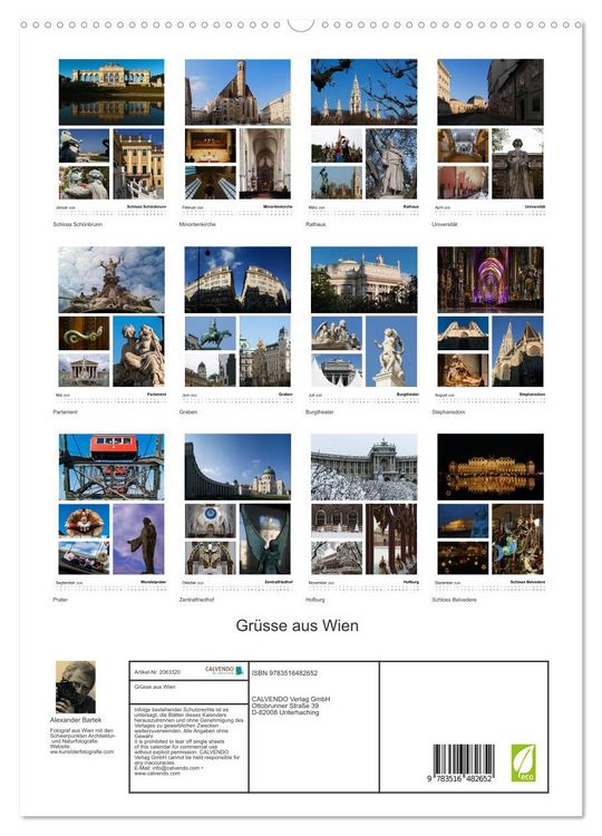 Produktbild: Gr&uuml;sse aus Wien (hochwertiger Premium Wandkalender 2026 DIN A2 hoch), Kunstdruck in Hochglanz