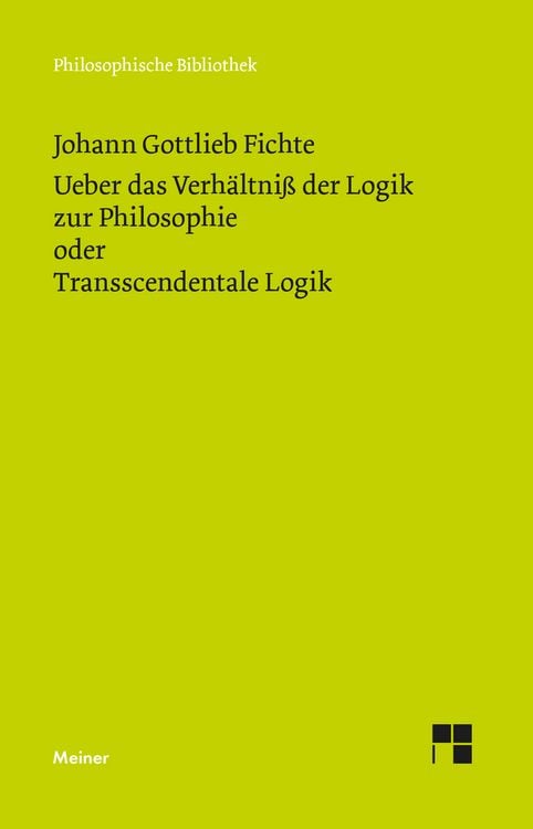 Produktbild: &Uuml;ber das Verh&auml;ltniss der Logik zur Philosophie oder Transscendentale Logik
