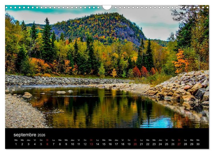 Produktbild: Paysages d'Automne au Qu&eacute;bec (Calendrier mural 2026 DIN A3 vertical), CALVENDO calendrier mensuel
