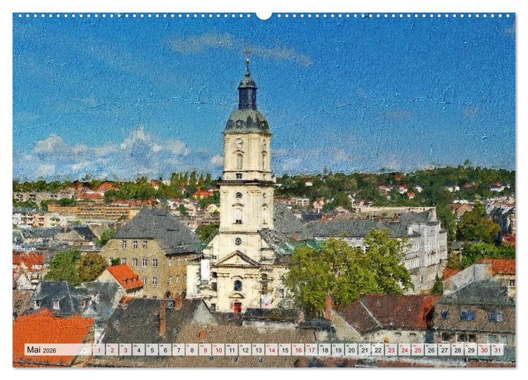 Produktbild: Gera gesehen mit Pinsel und &Ouml;l (hochwertiger Premium Wandkalender 2026 DIN A2 quer), Kunstdruck in Hochglanz