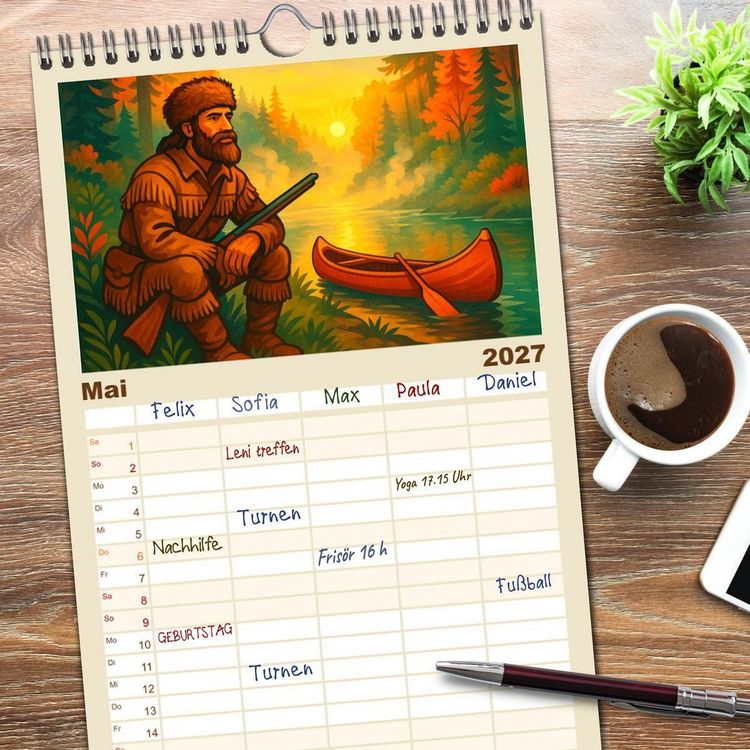 Produktbild: Familienplaner 2027 - Nordamerika von Alaska bis Texas - Wild, Weit und Wundersch&ouml;n mit 5 Spalten (Wandkalender, 21 x 45 cm) CALVENDO