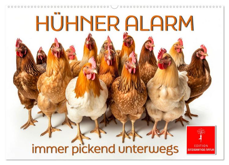 Produktbild: H&uuml;hner Alarm (Wandkalender 2026 DIN A2 quer), CALVENDO Monatskalender