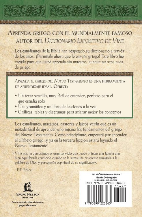 Produktbild: Una Aprenda El Griego del Nuevo Testamento = Vine's You Can Learn New Testament Greek