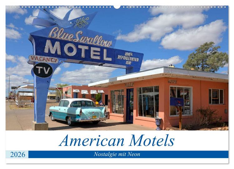 Produktbild: American Motels - Nostalgie mit Neon (Wandkalender 2026 DIN A2 quer), CALVENDO Monatskalender