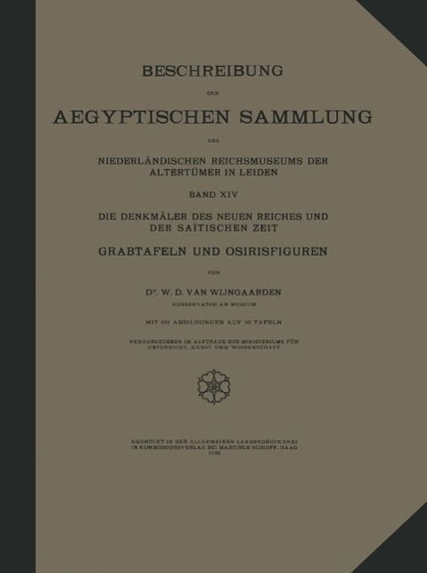 Produktbild: Beschreibung der Aegyptischen Sammlung des Niederl&auml;ndischen Reichsmuseums der Altert&uuml;mer in Leiden