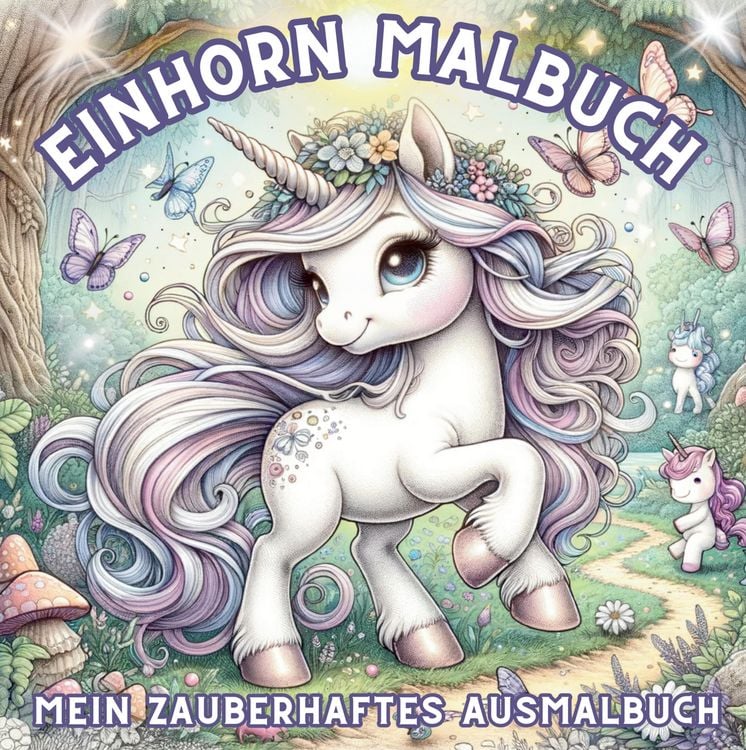 Produktbild: Einhorn-Abenteuer: Malbuch f&uuml;r M&auml;dchen - 50 magische Ausmalvorlagen!