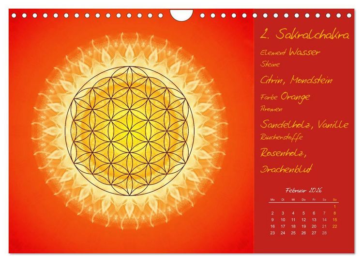 Produktbild: Kleine Chakrenlehre (Wandkalender 2026 DIN A4 quer), CALVENDO Monatskalender