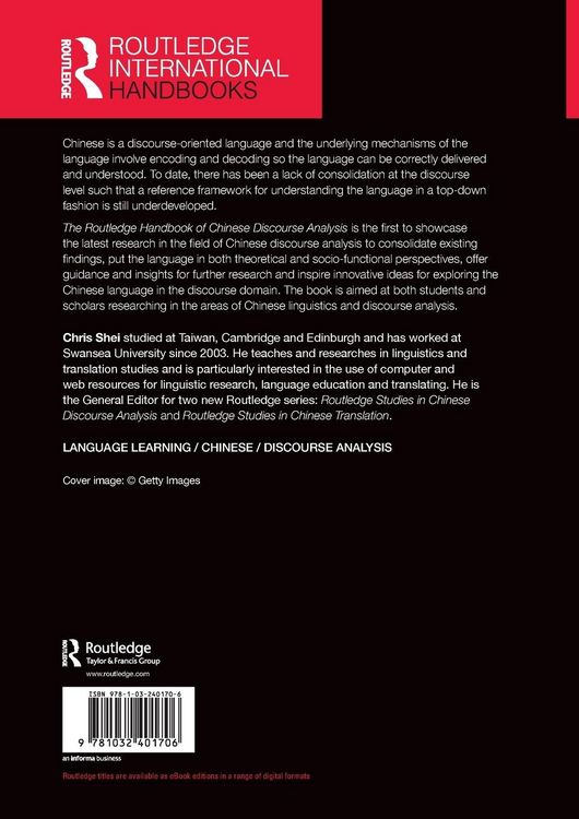 Produktbild: The Routledge Handbook of Chinese Discourse Analysis