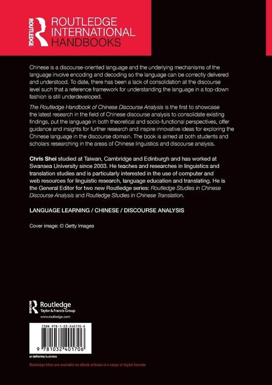 Produktbild: The Routledge Handbook of Chinese Discourse Analysis