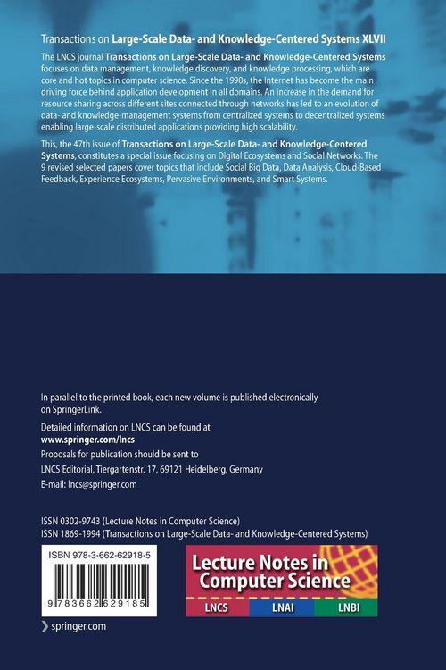 Produktbild: Transactions on Large-Scale Data- and Knowledge-Centered Systems XLVII