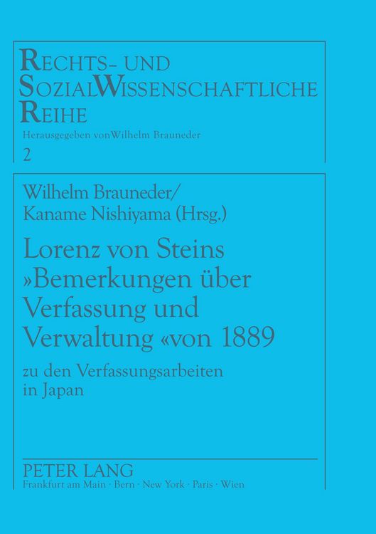 Produktbild: Lorenz von Steins &laquo;Bemerkungen &uuml;ber Verfassung und Verwaltung&raquo; von 1889