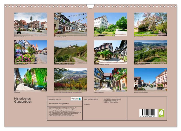 Produktbild: Historisches Gengenbach (Wandkalender 2026 DIN A3 quer), CALVENDO Monatskalender