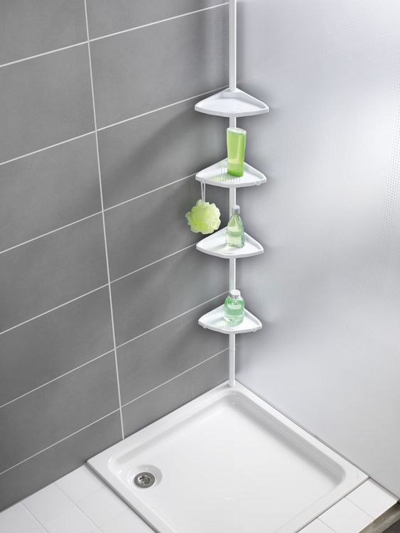 Produktbild: Teleskop Duschecke Compact Wei&szlig;, mit 4 Ablagen