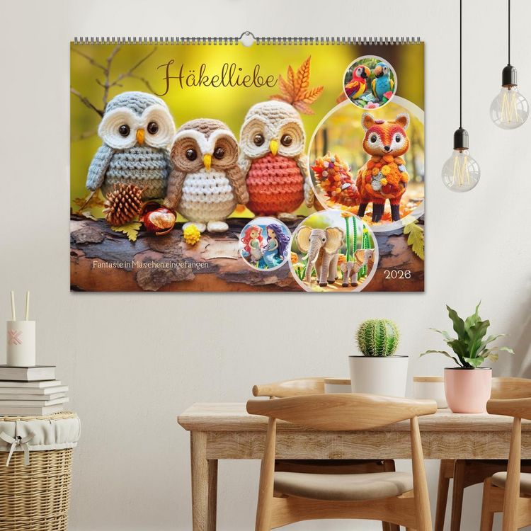 Produktbild: H&auml;kelliebe - Fantasie in Maschen einfangen (Wandkalender 2026 DIN A2 quer), CALVENDO Monatskalender