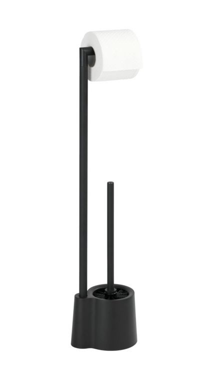 Produktbild: Stand WC-Garnitur Mod. Avola Schwarz matt, aus rostfreiem Edelstahl