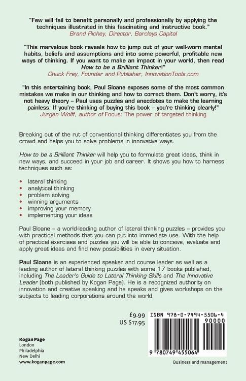 Produktbild: How to be a Brilliant Thinker