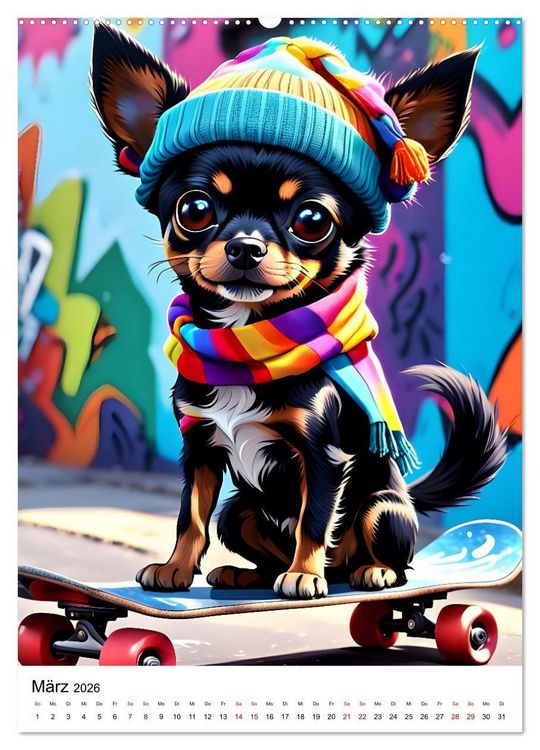 Produktbild: Chihuahua Outdoor Abenteuer (hochwertiger Premium Wandkalender 2026 DIN A2 hoch), Kunstdruck in Hochglanz