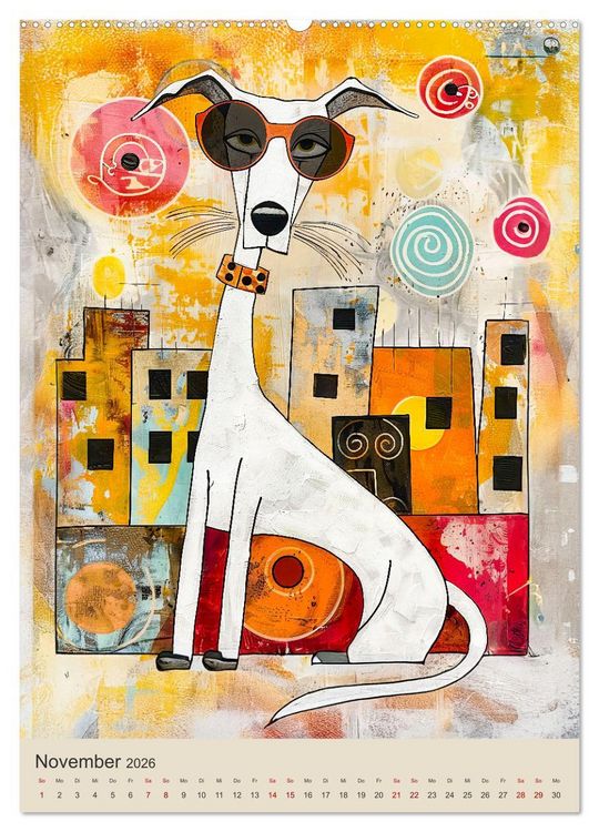 Produktbild: Pop-Art Hunde - Moderne, verr&uuml;ckte Hundeportr&auml;ts (Wandkalender 2026 DIN A2 hoch), CALVENDO Monatskalender