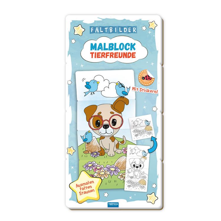 Produktbild: TR&Ouml;TSCH - Malbuch Faltbilder Malblock Tierfreunde