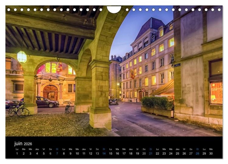 Produktbild: Cr&eacute;puscule sur Gen&egrave;ve (Calendrier mural 2026 DIN A4 vertical), CALVENDO calendrier mensuel