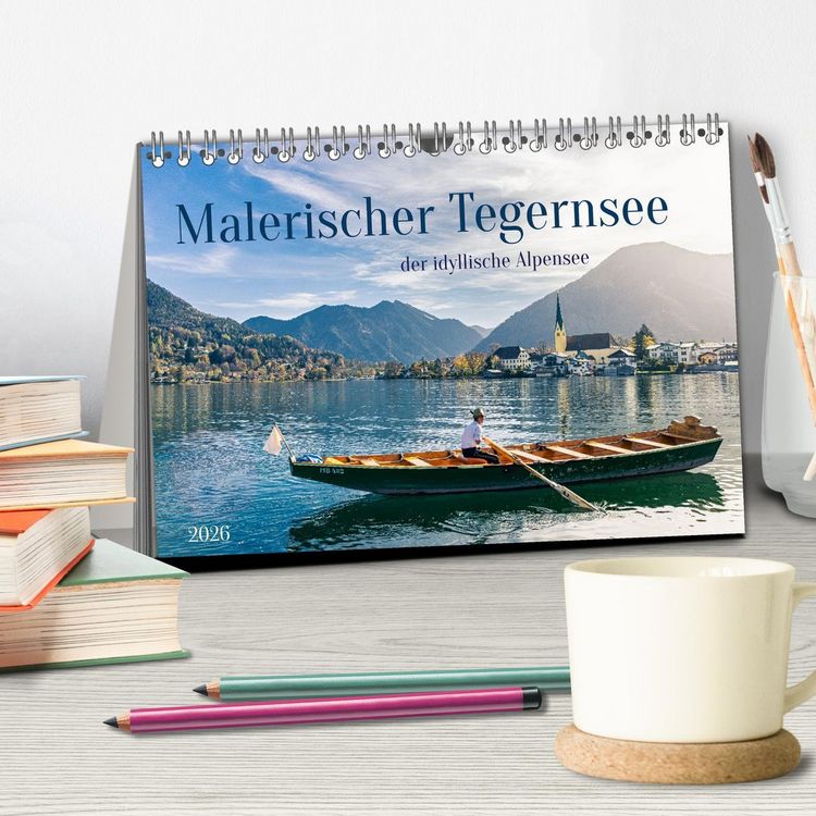 Produktbild: Malerischer Tegernsee (Tischkalender 2026 DIN A5 quer), CALVENDO Monatskalender