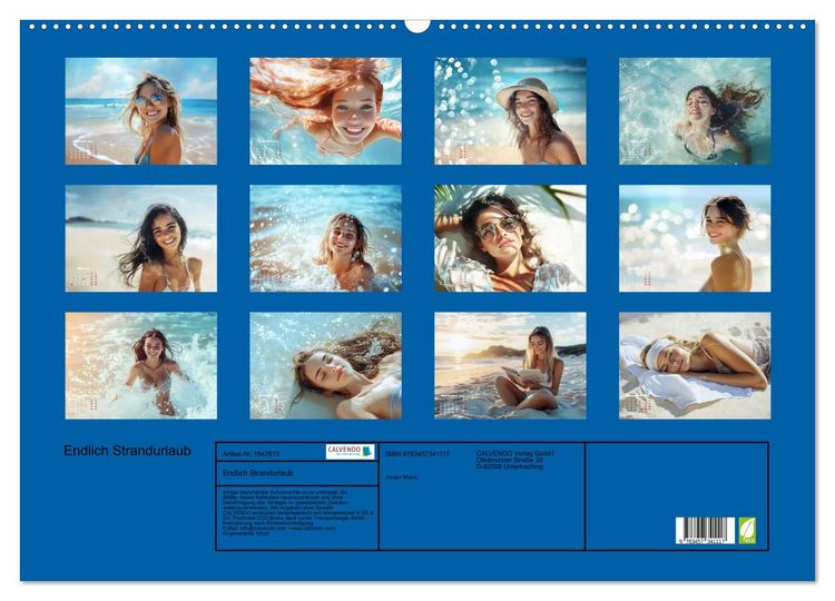 Produktbild: Endlich Strandurlaub (Wandkalender 2026 DIN A2 quer), CALVENDO Monatskalender