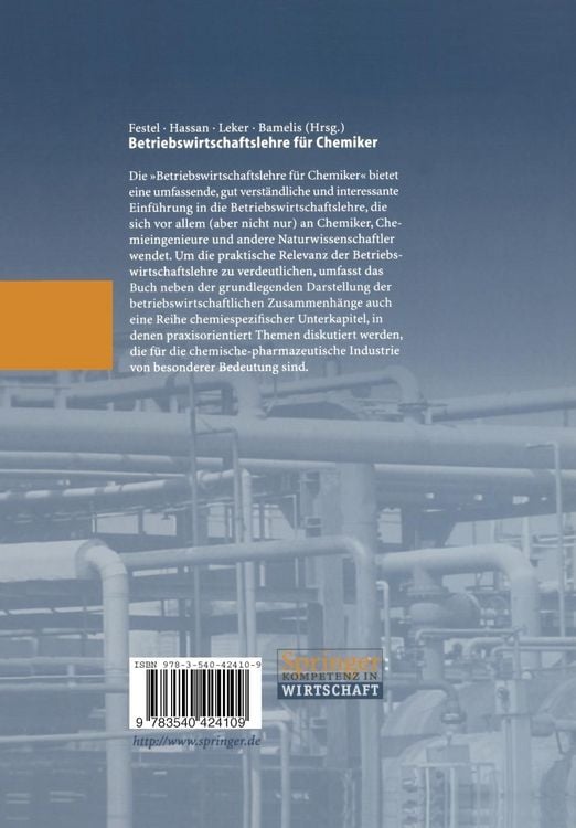 Produktbild: Betriebswirtschaftslehre f&uuml;r Chemiker