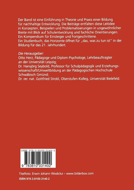 Produktbild: Bildung f&uuml;r nachhaltige Entwicklung
