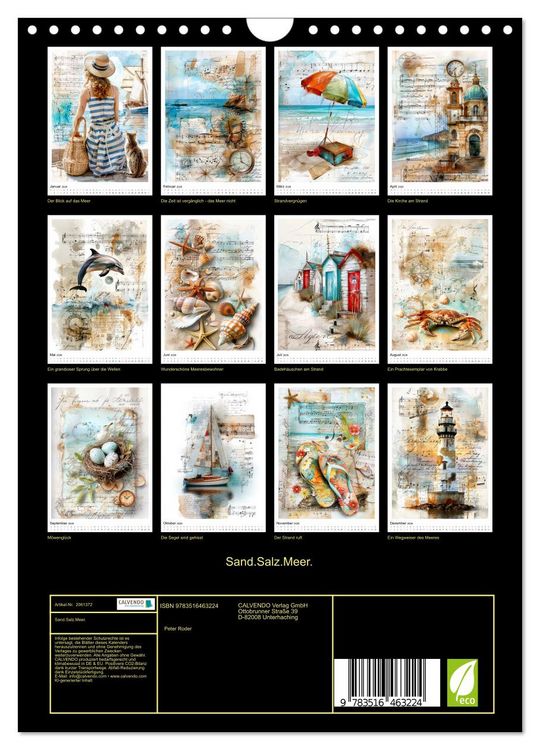 Produktbild: Sand.Salz.Meer. (Wandkalender 2026 DIN A4 hoch), CALVENDO Monatskalender